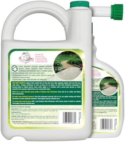 Simple Green Outdoor Odor Eliminator for Pets, Dogs, Ideal for Artificial Grass & Patio (32 oz Hose End Sprayer & 1 Gallon Refill) - Image 2