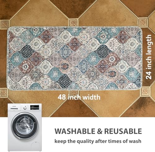 nunubaby Washable Pee Pads for Dogs, Stylish, Non-Slip and Leak-Proof Pee Pads. Reusable Potty Pads for Dogs for Crates and Floors.(Dark Red/Multi,24" x48" ) - Image 4