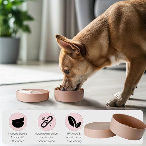 Barkin’ Trails Travel Dog Bowls, Portable Outdoor Water, BPA-Free, Food Grade Plastic Dog Travel Bowl, Camping Essentials & Container (Mocha) - Image 4