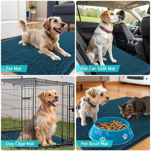 OLANLY Dog Door Mat for Muddy Paws 50x30, Super Absorbent Chenille Mud Mat - Image 7