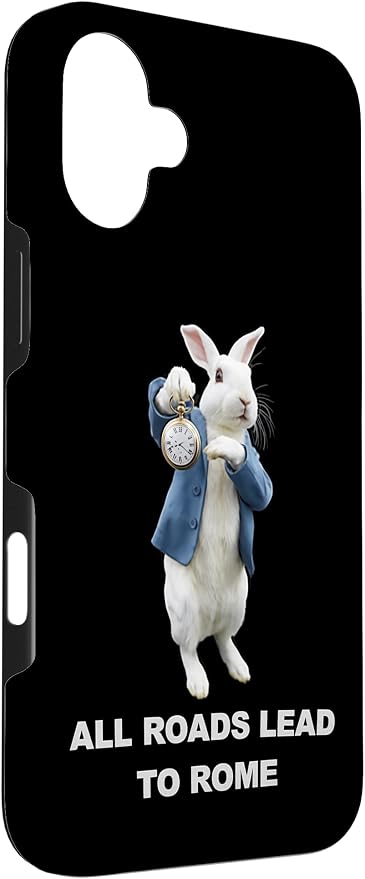 Funny AI Rabbit Meme Tshirt - All Roads Lead to Rome Humor Case for iPhone 16 Plus - Image 3