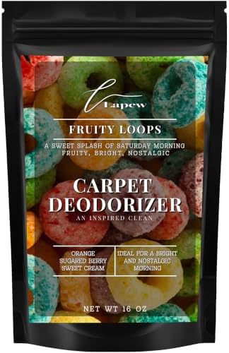 Lapew Fruity Loops Carpet Deodorizer Powder - Pet Safe Freshener for Vacuuming | Scented Odor Eliminator for Home | 16 oz by Lapew