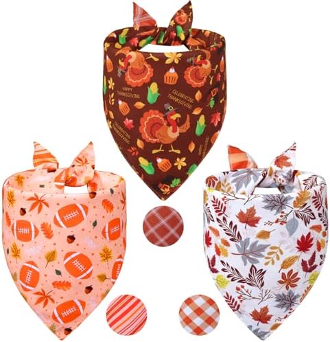 Fall Dog Bandanas Small 3PCS, Scarf for Boy and Girl by Unknown
