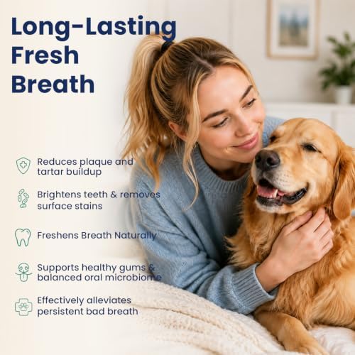 Dental Powder for Dogs Teeth Fresh Breath and Teeth Cleaning Contains Natural Ingredients and Probiotics Dental Powder Dog Tartar and Plaque Removes Tooth Cleaner for Dogs 120g (60-Day Supply) - Image 2