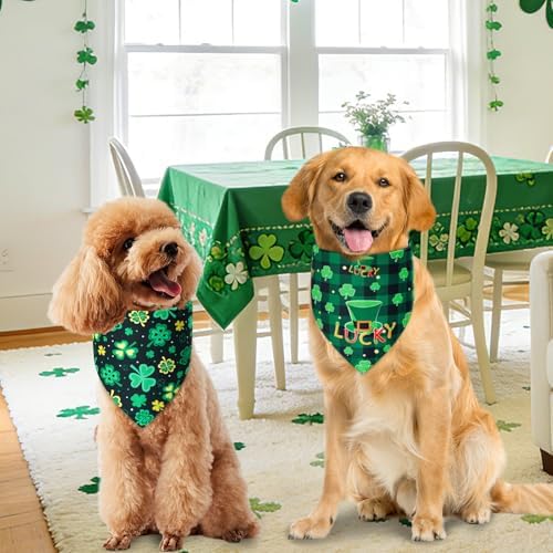 St. Patrick's Day Dog Bandanas XLarge 3PCS, Green Scarf for Boy Girl - Image 6