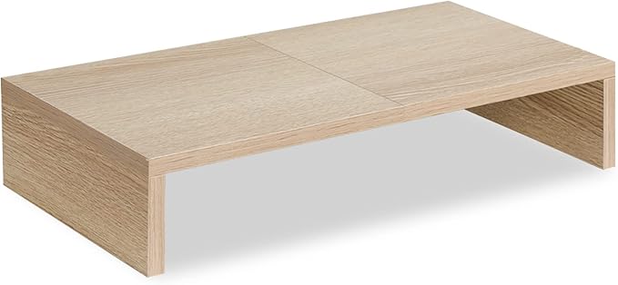 TEAMIX 20 Inch Wood Monitor Stand Riser, Wooden Desktop Stand for PC/TV/Laptop/Printer, Cozy Monitor Riser with Storage, Computer Stand Space-Saving by TEAMIX