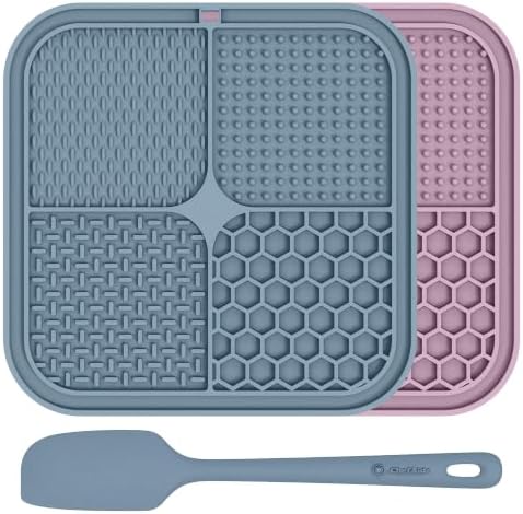 ChefAide 2 Pack Lick Mat for Dogs, Cats & Puppies with Suction Cups by ChefAide