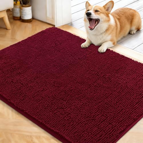 OLANLY Dog Door Mat for Muddy Paws 40x32, Super Absorbent Chenille Mud Mat by OLANLY