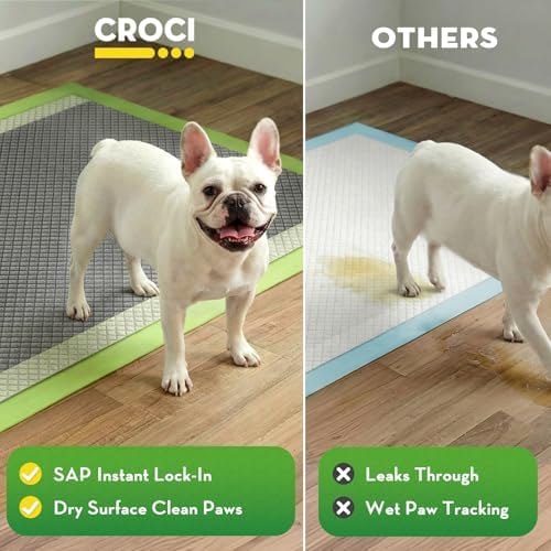 CROCI Charcoal Puppy Pads with Adhesive Tabs 2X Odor Control 22x22in 100Ct - Image 6