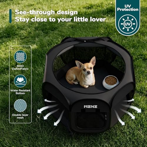 Dog Cat Small Animal Puppy Playpen Crate, Small, Whole Black - Image 6