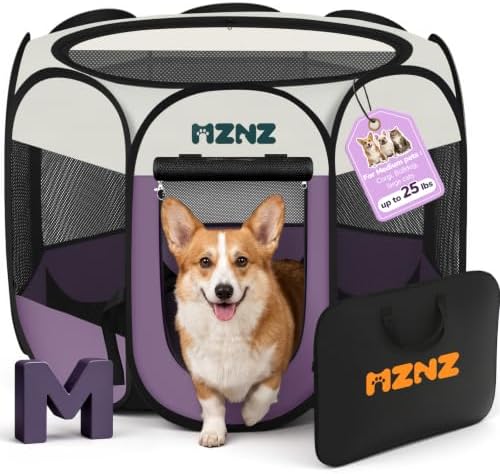 Dog Cat Small Animal Puppy Playpen Crate, Medium, Purple by MZNZ