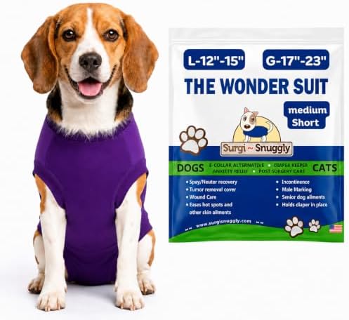 Surgi Snuggly Dog Surgery Recovery Suit, Cone Alternative, Spay/Neuter MS by Surgi%7ESnuggly