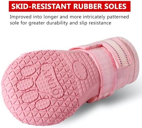 QUMY Dog Shoes for Hot Pavement, Dog Snow Boots & Paw Protectors for Winter - Image 4