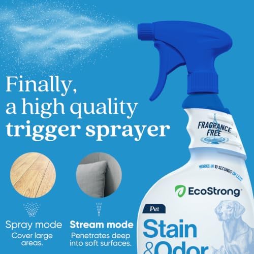 Eco Strong Pet Stain and Odor Remover - Cat Urine Enzyme Cleaner, Urine Destroyer for Dogs, Pet Urine Enzyme Cleaner [All New Fragrance Free] - 32oz - Image 6