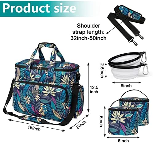 BAGLHER Dog Travel Bag, Pet Travel Bag (ALL Pet Travel Supplies), With 2 Pet Food Containers and 2 Collapsible Silicone Bowls; Essential Kits for Pet Travel Hawaii - Image 3