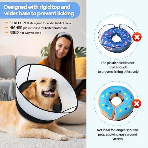 Inflatable Dog Cone Collar,Soft Elizabethan Anti-Lick Pet Recovery Collar - Image 5