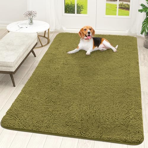 OLANLY Dog Door Mat for Muddy Paws 70x46, Super Absorbent Chenille Mud Mat by OLANLY