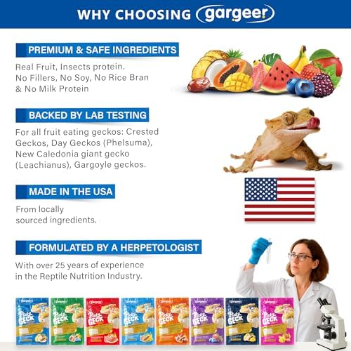 Gargeer 2.4oz Picky Geck 8 Sachet Flavours Crested Gecko Food Discovery Kit - Image 4
