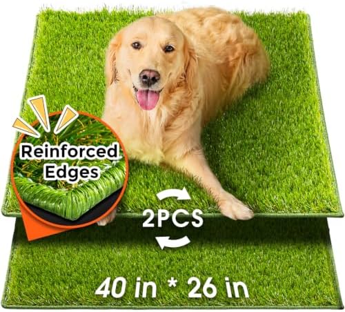 Hompet Artificial Grass for Dogs, 40"x26", Professional Dog Grass Mat, Easy to Clean with Drainage Holes, Potty Training Pad and Replacement Fake Grass Turf, Outdoor Rug Patio Lawn Decoration by Hompet
