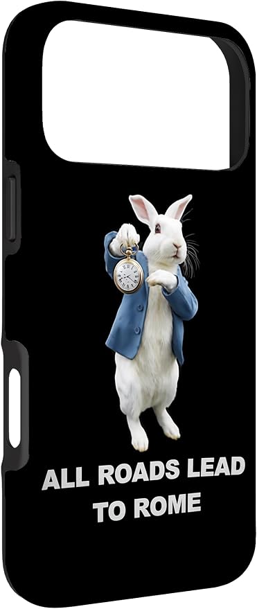 Funny AI Rabbit Meme Tshirt - All Roads Lead to Rome Humor Case for iPhone 17 Pro Max - Image 3