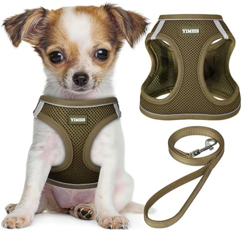 No Pull Dog Puppy Harness and Leash Set Reflective Mesh Vest Large by YIMEIS