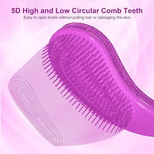 Small Dog Brush, Skin-friendly Soft Bristles (Glitter Rose Red) - Image 4
