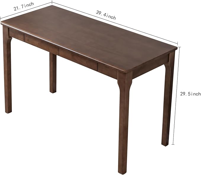 Solid Wood Desk with Drawers, Small Computer Desk for Small Spaces, Gaming Study Home Office Desks for Work, Student PC Desk for Bedroom, Escritorios para Cuartos - Image 2
