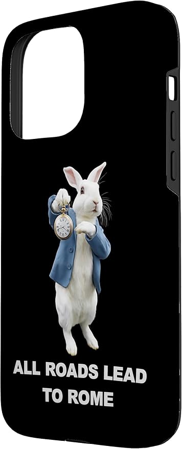 Funny AI Rabbit Meme Tshirt - All Roads Lead to Rome Humor Case for iPhone 15 Pro Max - Image 2