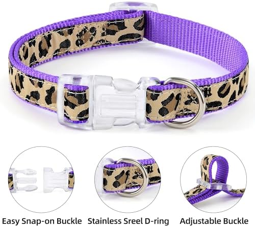 Mile High Life Leopard Dog Harness Collar Leash Set, Adjustable No Pull Dog Halter Harness for Small Breed Dogs, Easy Control for Training Walking (Black, XS Chest 9"-15", Neck 8"-12") - Image 4