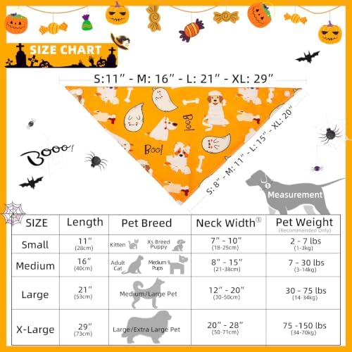Halloween Dog Bandanas Cute Pup Ghost Pattern Costume for Giant Pet - Image 6