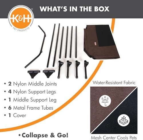 K&H Outdoor Elevated Dog Bed for Large & X-Large Pets, Chocolate, 50x32in - Image 6