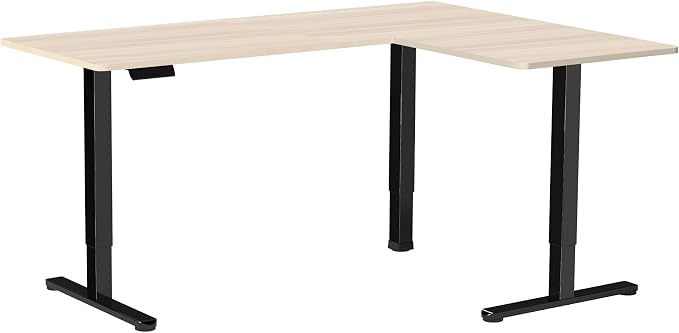 VIVO Light Wood 63 x 47 in Corner Standing Desk, DESK-E3CTC-47 | Electric, Reversible L-Shaped Table, Sit Stand, Height Adjustable, Memory Controller, Office Furniture Sets, Black Frame - Image 9
