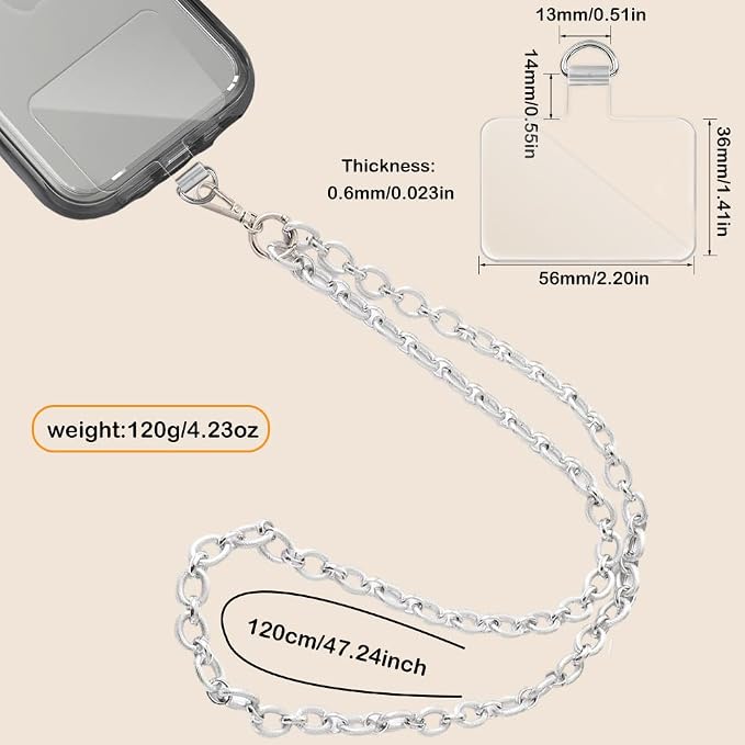 Crossbody Lanyard Strap, Universal Phone Chain Strap with Detachable Tether Tab, Durable Metal Strap Compatible with Most Phone Bags Purse - Image 3