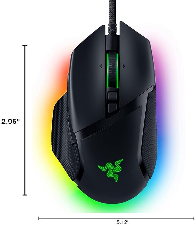 Razer Basilisk V3 Customizable RGB Wired Ergonomic Gaming Mouse, Black | Fastest Gaming Mouse Switch, Chroma RGB Lighting, 26K DPI Optical Sensor, 11 Programmable Buttons, HyperScroll Tilt Wheel - Image 8
