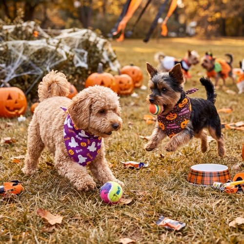 Weewooday 50 Pcs Halloween Dog Bandanas Bulk for Small Dog Lover Gifts - Image 5