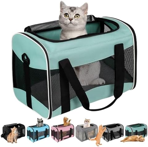Cat Dog Carriers Soft-Sided Pet Carrier Large Cats for Medium Big Cat Small Dog Puppy up to 16lbs TSA Airline Approved Animal Collapsible Cat Carrier Carriers Travel Carrier Cat Bag (17x11x11) by home