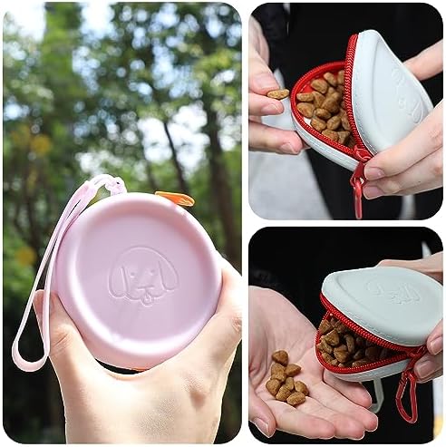WALLFID Silicone Dog Treat Pouch Small Bag,with Pet Training Clicker,Walking Bag for Dog and Cat, Pocket Size, Easy to Clean, Odorless, Zipper Design,Moisture-Proof,Travel Walking Bag.(Purple) - Image 5