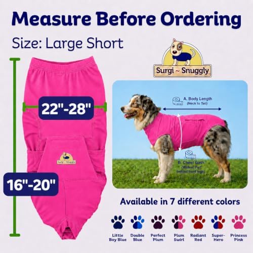 Surgi Snuggly Dog Surgery Recovery Suit, Cone Alternative, Spay/Neuter LS - Image 6