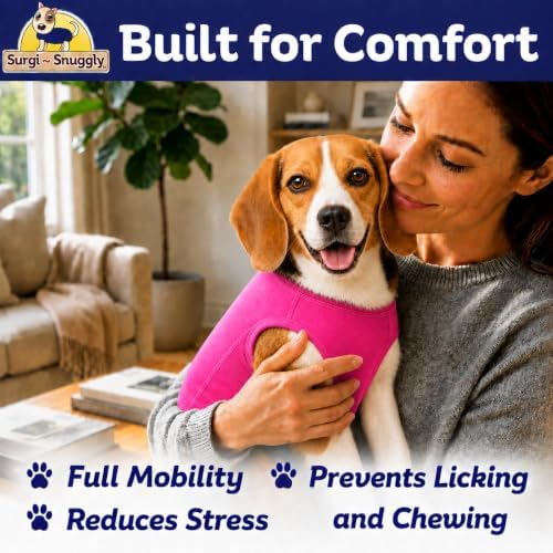 Surgi Snuggly Dog Surgery Recovery Suit, Cone Alternative, Spay/Neuter M - Image 5