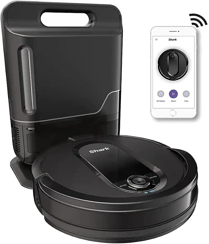 Shark AV1010AE IQ Robot Vacuum with XL Self-Empty Base, Bagless, 45-Day Capacity, Advanced Navigation, Alexa & Wi-Fi, Multi-Surface Brushroll, for Pets, Dander & Dust, Carpet & Hard Floor, Black - Image 4