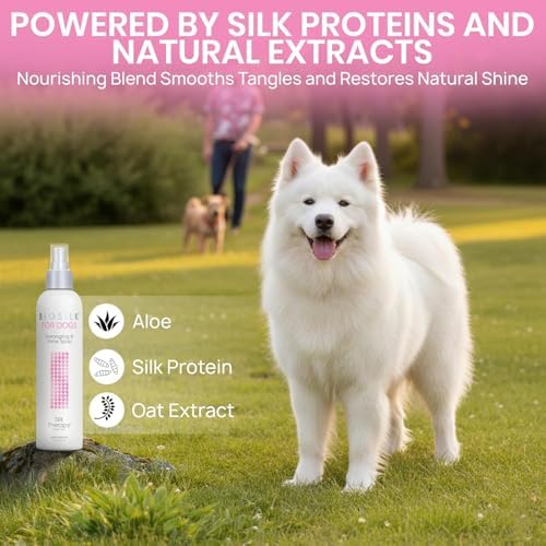 BioSilk for Dogs Silk Therapy Detangling and Shine Spray, 8 Fl Oz, 6-Pack - Image 7