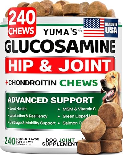YUMA'S Glucosamine for Dogs - 240 Chews - Hip & Joint Supplement for Dogs by YUMAS