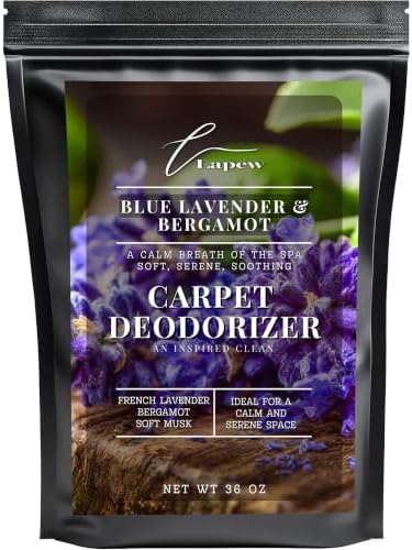Lapew Blue Lavender & Bergamot Carpet Deodorizer Powder - Pet Safe Freshener for Vacuuming | Scented Odor Eliminator for Home | 36 oz by Lapew