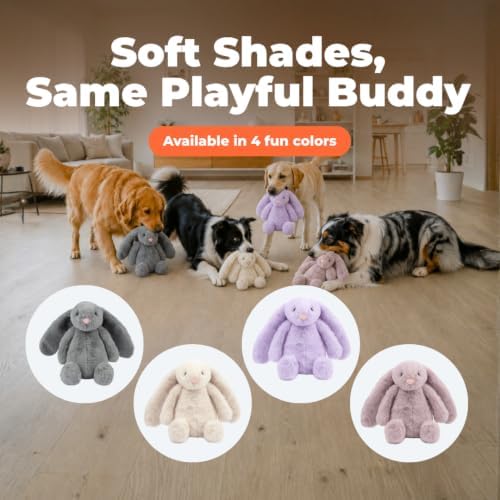 Best Pet Supplies Bunny Buddy Squeaky Plush Dog Toy - Mauve, Small - Image 6