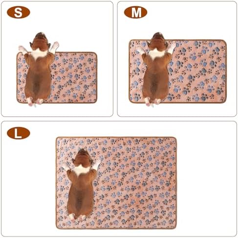 1 Pack 3 Blankets Super Soft Fluffy Premium Fleece Pet Blanket Flannel Paw Printed Throw for Dog Puppy Cat (Small 23x16'', Brown, Pink, White) - Image 2