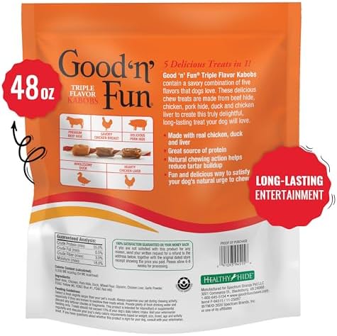 Good N Fun Kabobs Long-Lasting Dog Treat with Real Protein, 48 oz (4 Pk) - Image 3