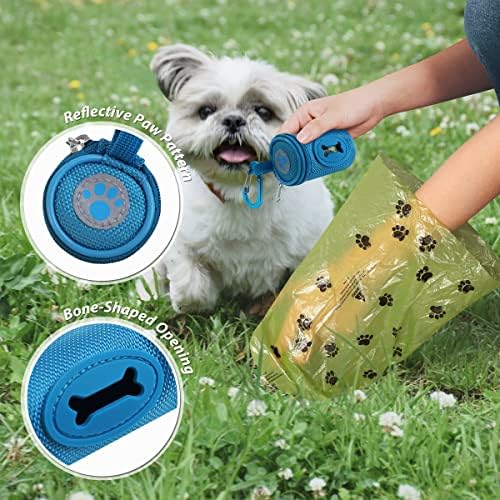 FURHAB Dog Poop Bag Holder for Leash with Carabiner Clip Soft Fabric - Image 3