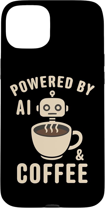Powered by AI and Coffee Robot Case for iPhone 15 Plus by Unknown