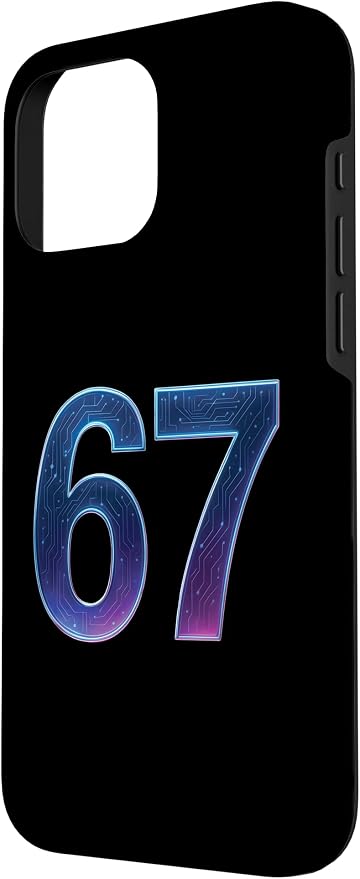 67 Meme Ai Quantum Number 67th Six Seven Tech Digital Future Case for iPhone 16 Pro Max - Image 2