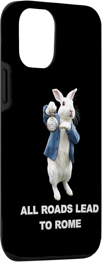 Funny AI Rabbit Meme Tshirt - All Roads Lead to Rome Humor Case for iPhone 12/12 Pro - Image 3